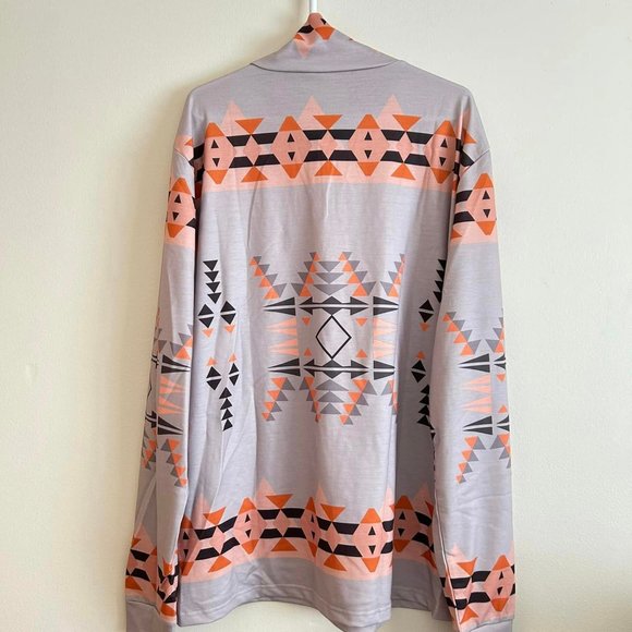 NIP Size 2XL Unisex Long Sleeve 1/4 Zip Native Indigenous Print Pullover - Picture 2 of 7